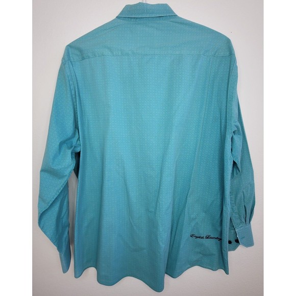 English Laundry Men's Button Up Shirt XL Blue & Green Extra Large - Picture 2 of 3